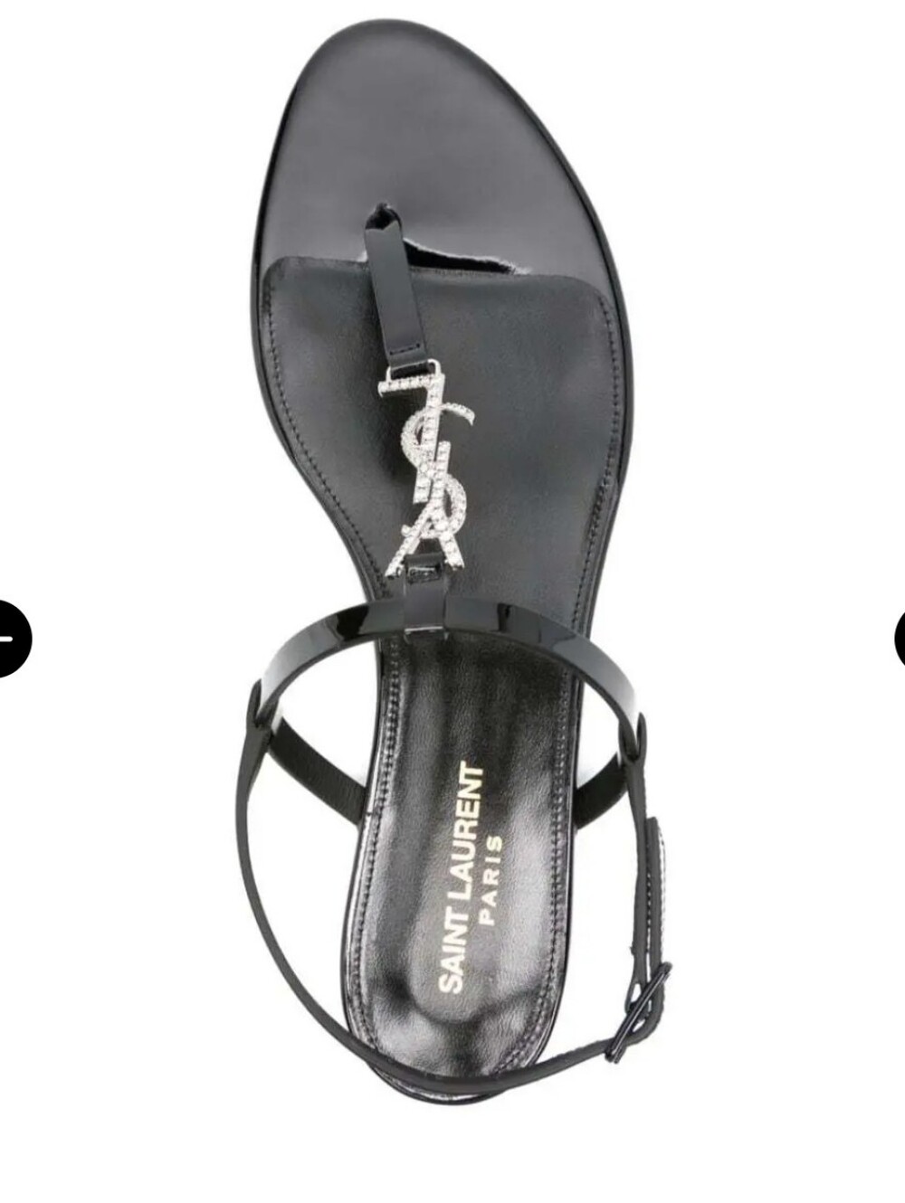 $1100 Saint Laurent Cassandra 05 Strass Crystal YSL Thong Leather Sandal 39 / 9
